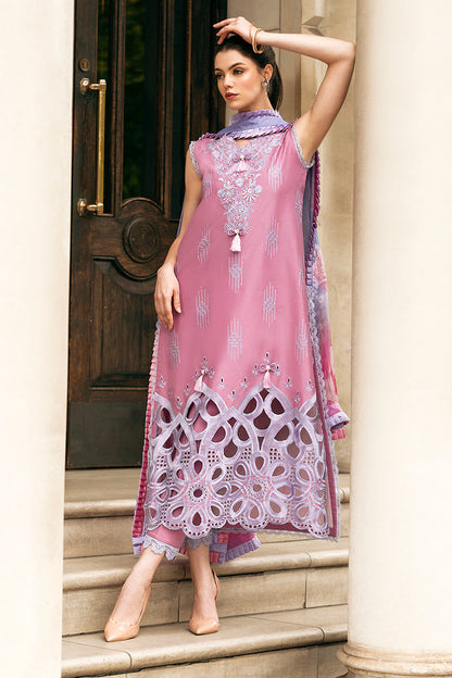 (Pink) 3 Pc Luxury Embroidered Lawn Collection- Mushq