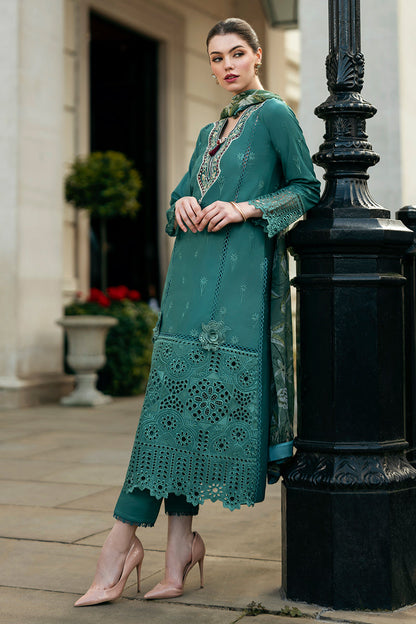 (Green) 3 Pc Luxury Embroidered Lawn Collection- Mushq