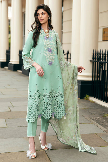 (Light sea Green) 3 Pc Luxury Embroidered Lawn Collection- Mushq