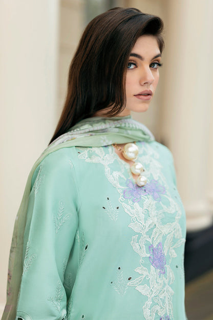 (Light sea Green) 3 Pc Luxury Embroidered Lawn Collection- Mushq