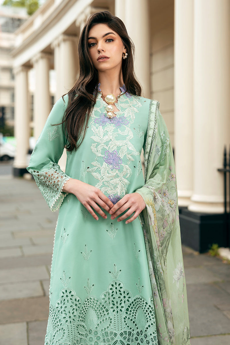 (Light sea Green) 3 Pc Luxury Embroidered Lawn Collection- Mushq