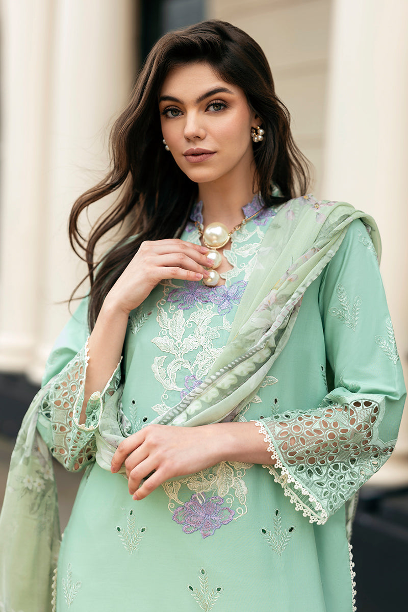 (Light sea Green) 3 Pc Luxury Embroidered Lawn Collection- Mushq