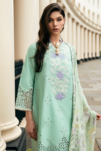 (Light sea Green) 3 Pc Luxury Embroidered Lawn Collection- Mushq