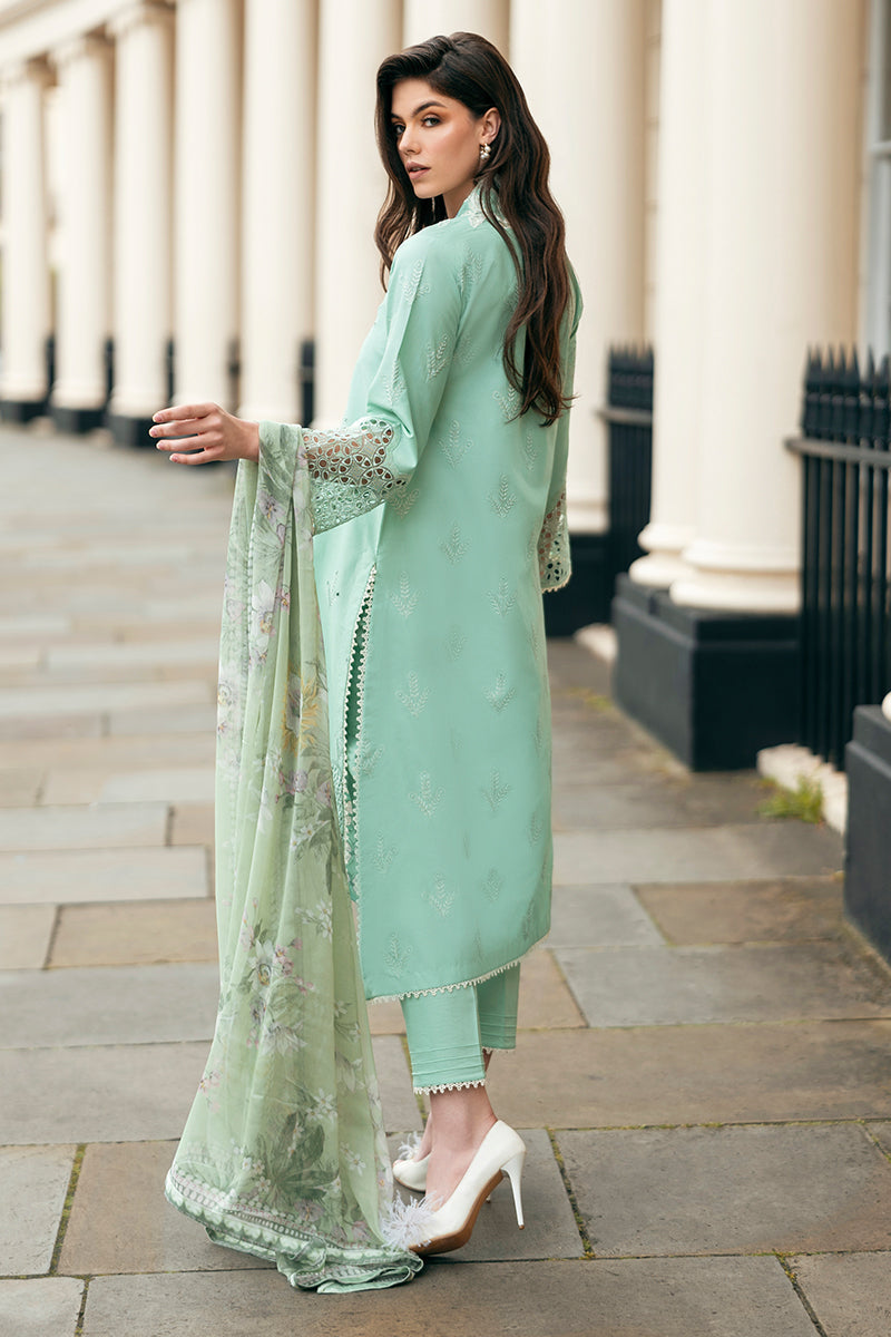 (Light sea Green) 3 Pc Luxury Embroidered Lawn Collection- Mushq