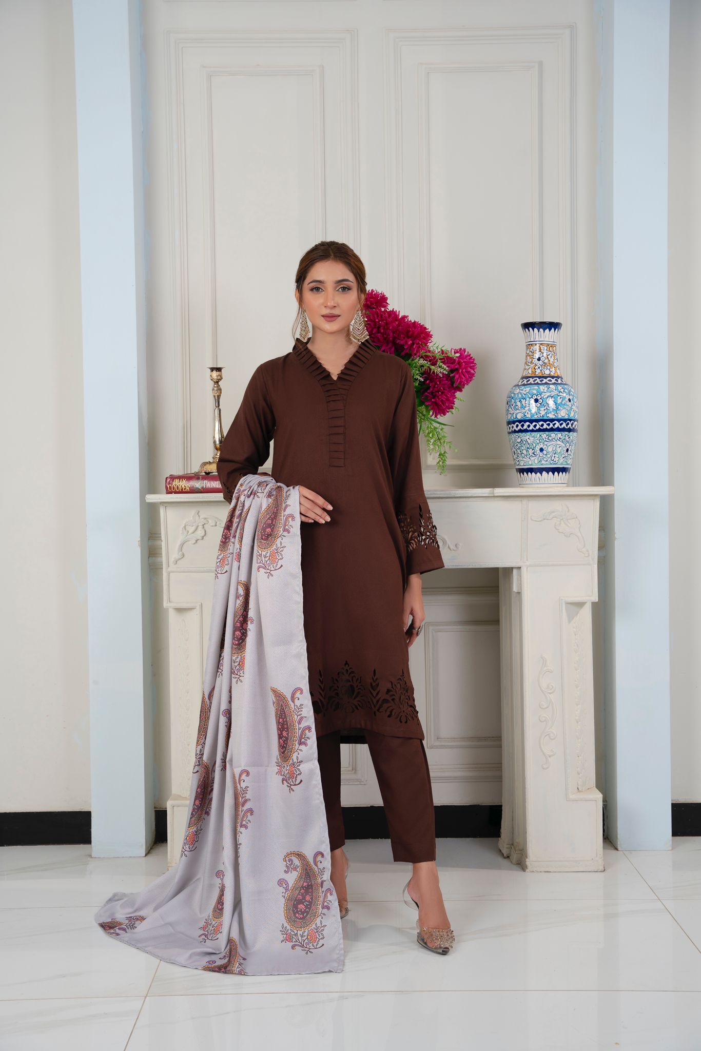 3 PC DHANAK LASERKARI DRESS WITH WOOL SHAWL-RANIYA.h