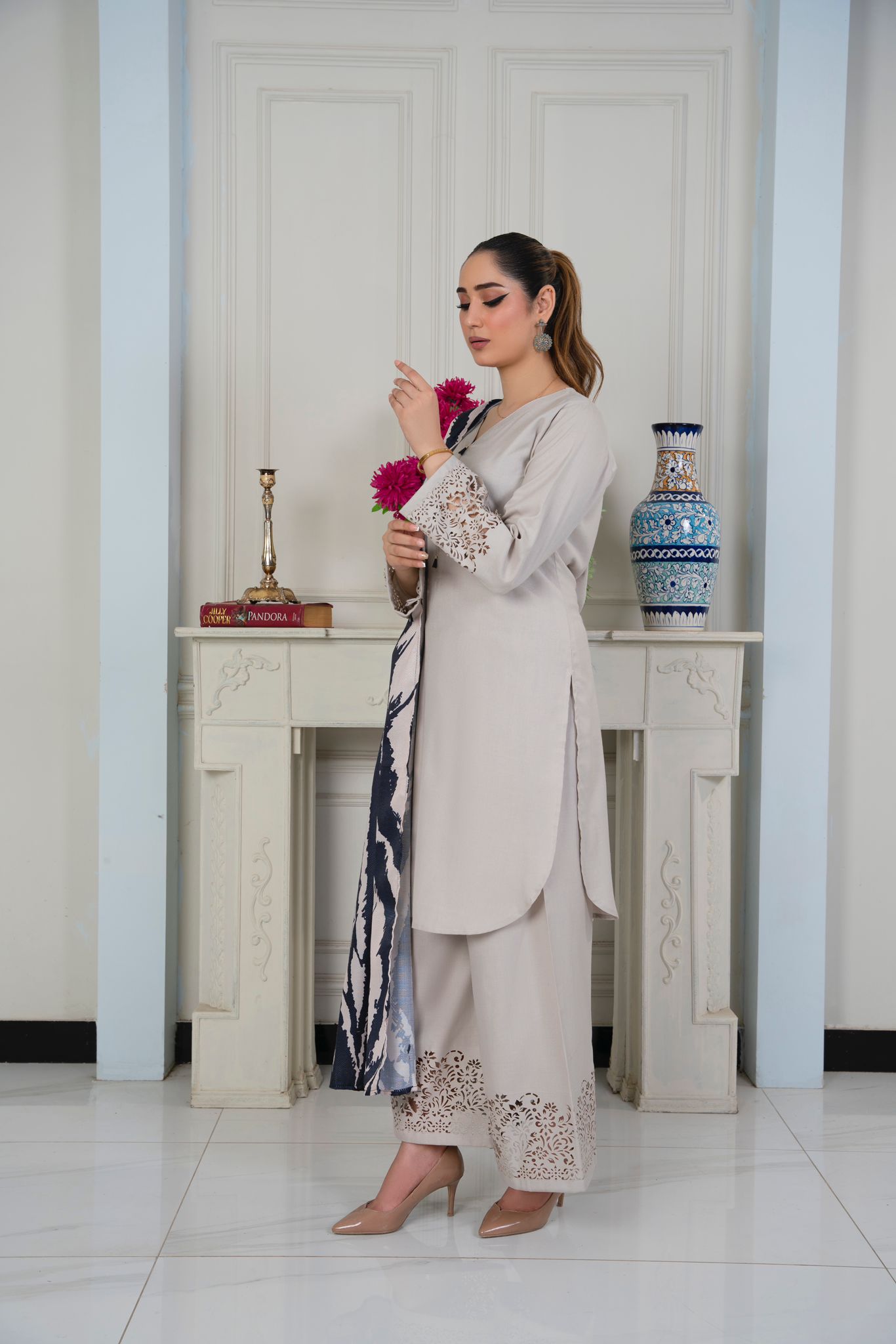 3 PC DHANAK LASERKARI DRESS WITH WOOL SHAWL-RANIYA.h