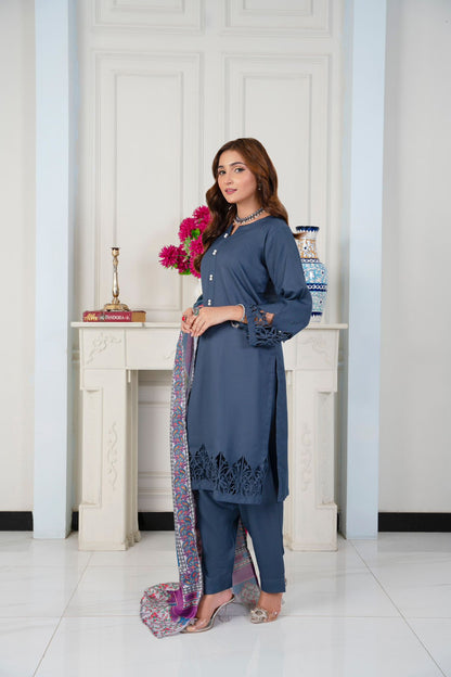 3 PC DHANAK LASERKARI DRESS WITH WOOL SHAWL-RANIYA.h