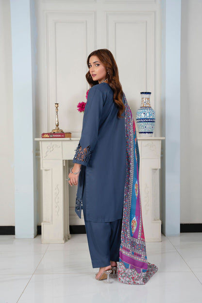 3 PC DHANAK LASERKARI DRESS WITH WOOL SHAWL-RANIYA.h