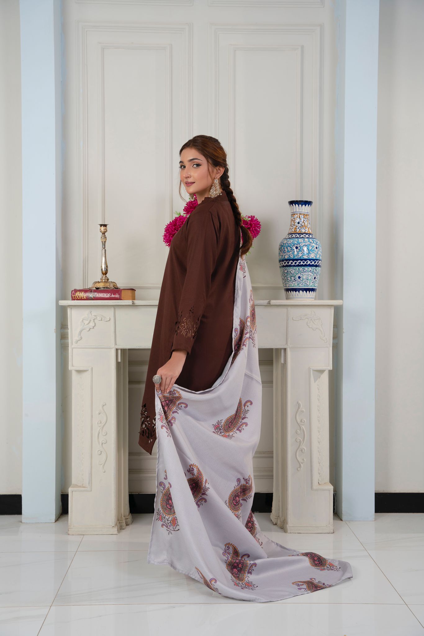 3 PC DHANAK LASERKARI DRESS WITH WOOL SHAWL-RANIYA.h