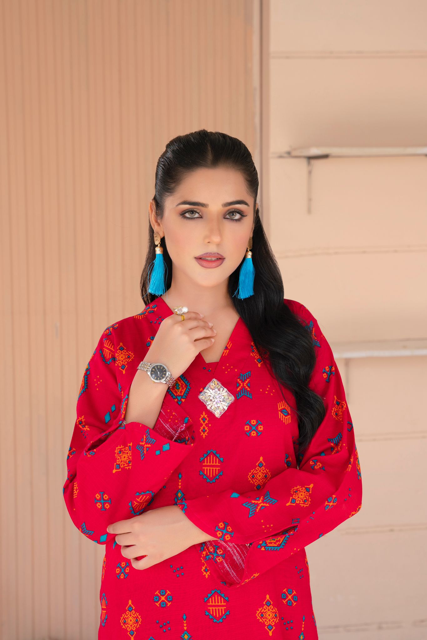 2- Piece Stitched Slub khaddar Outfit By RANIYA.H