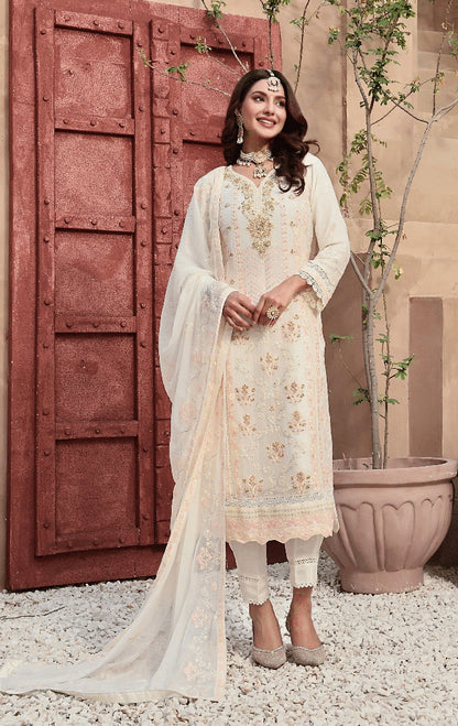 3 PIECE EMBROIDERED CHIFFON COLLECTION - (ALLURE)