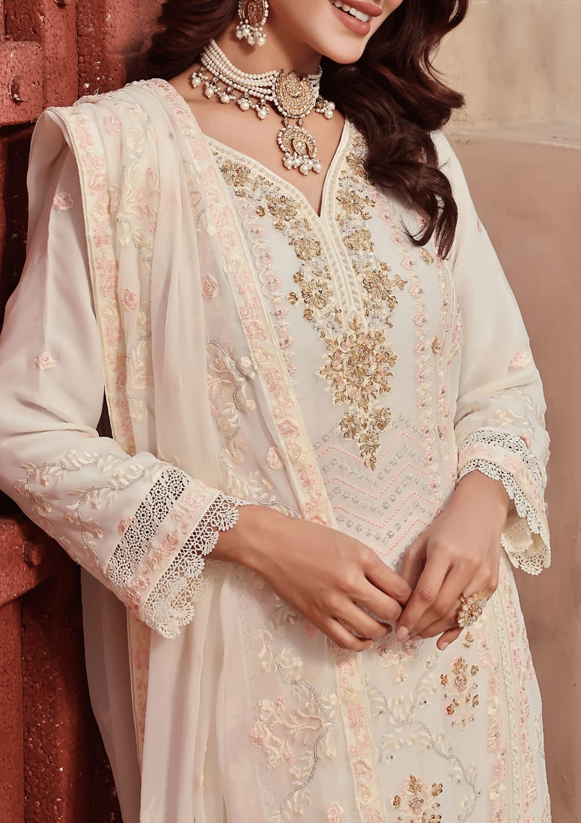 3 PIECE EMBROIDERED CHIFFON COLLECTION - (ALLURE)