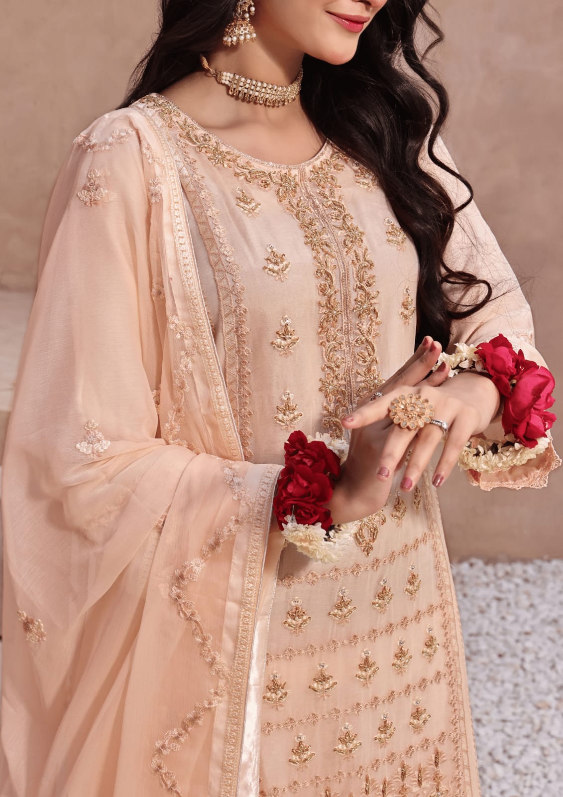 3 PIECE EMBROIDERED CHIFFON COLLECTION - (SECRET TALK)