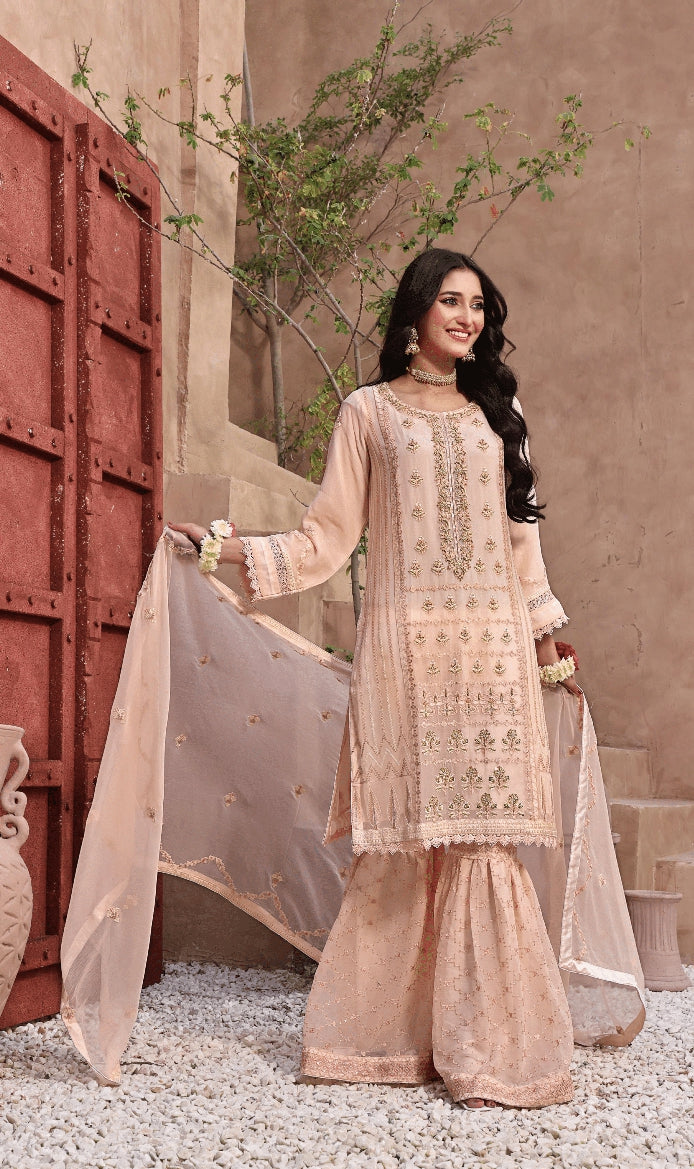 3 PIECE EMBROIDERED CHIFFON COLLECTION - (SECRET TALK)