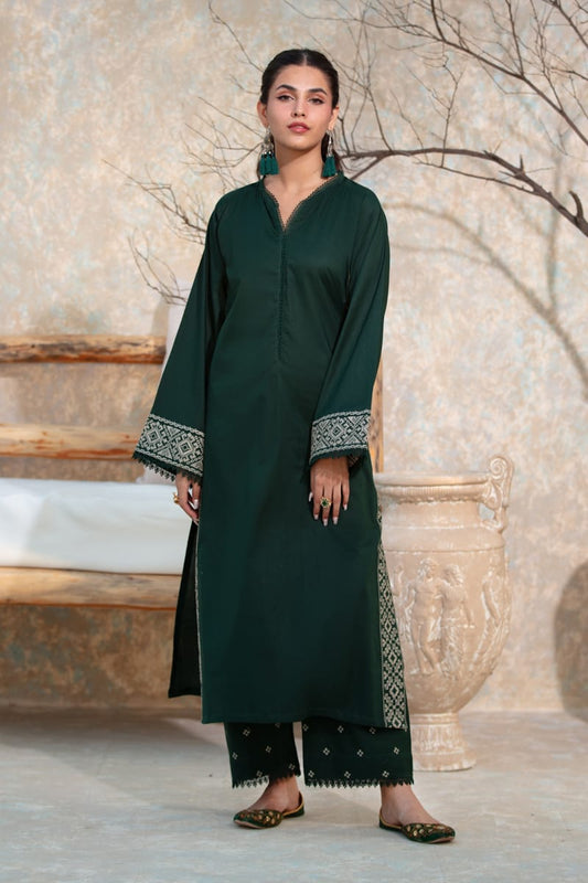 2 pc Embroidered Cotton Suit