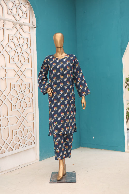 Dark Blue | Ready to Wear | Printed Lawn 2 Pc-Naubahar