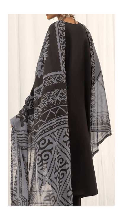 Monochromatic Pc Embroidered Cotton Lawn Dress - Casuallite