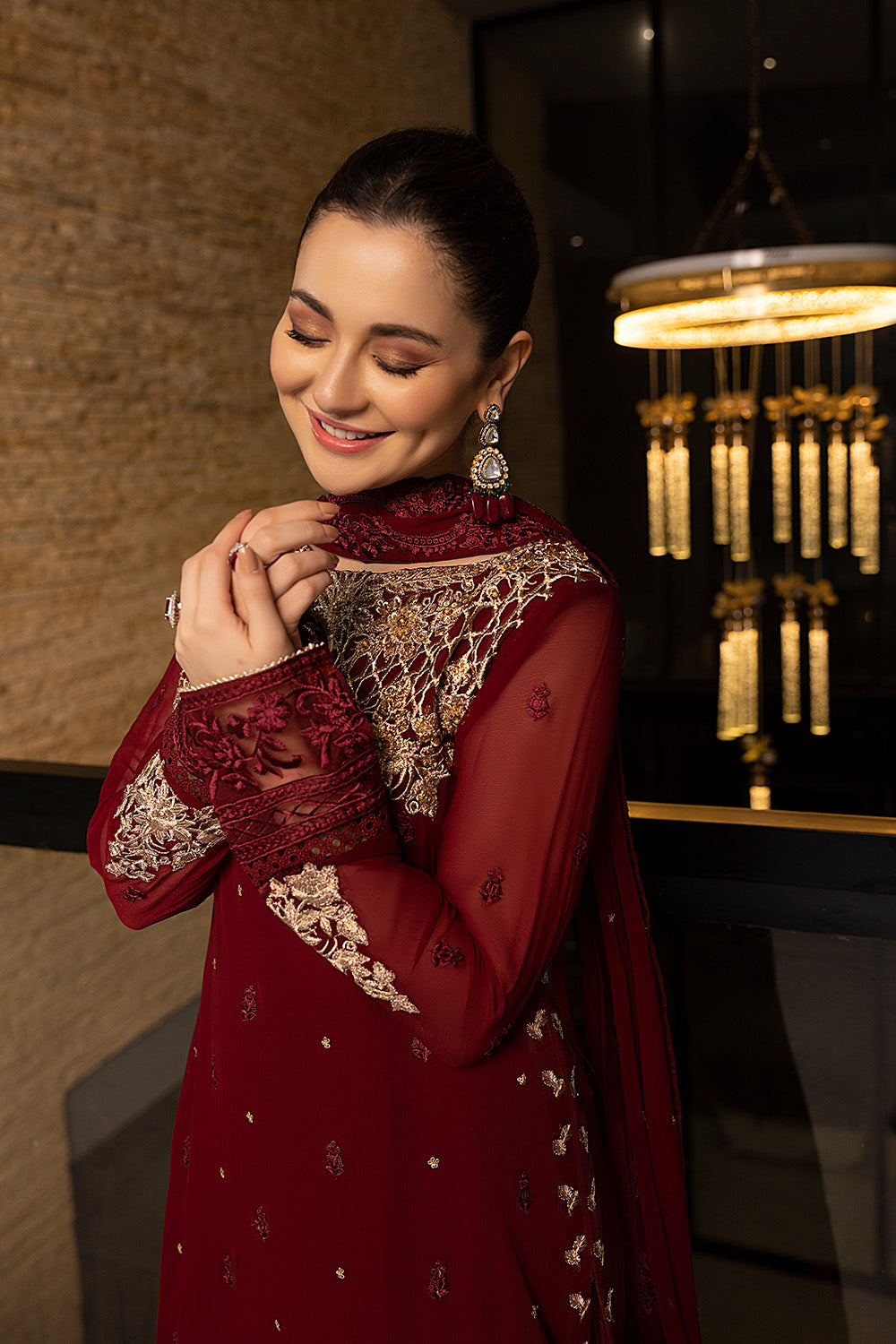 Luxe By Azure Embroidered 3 Piece Suits Mookaite