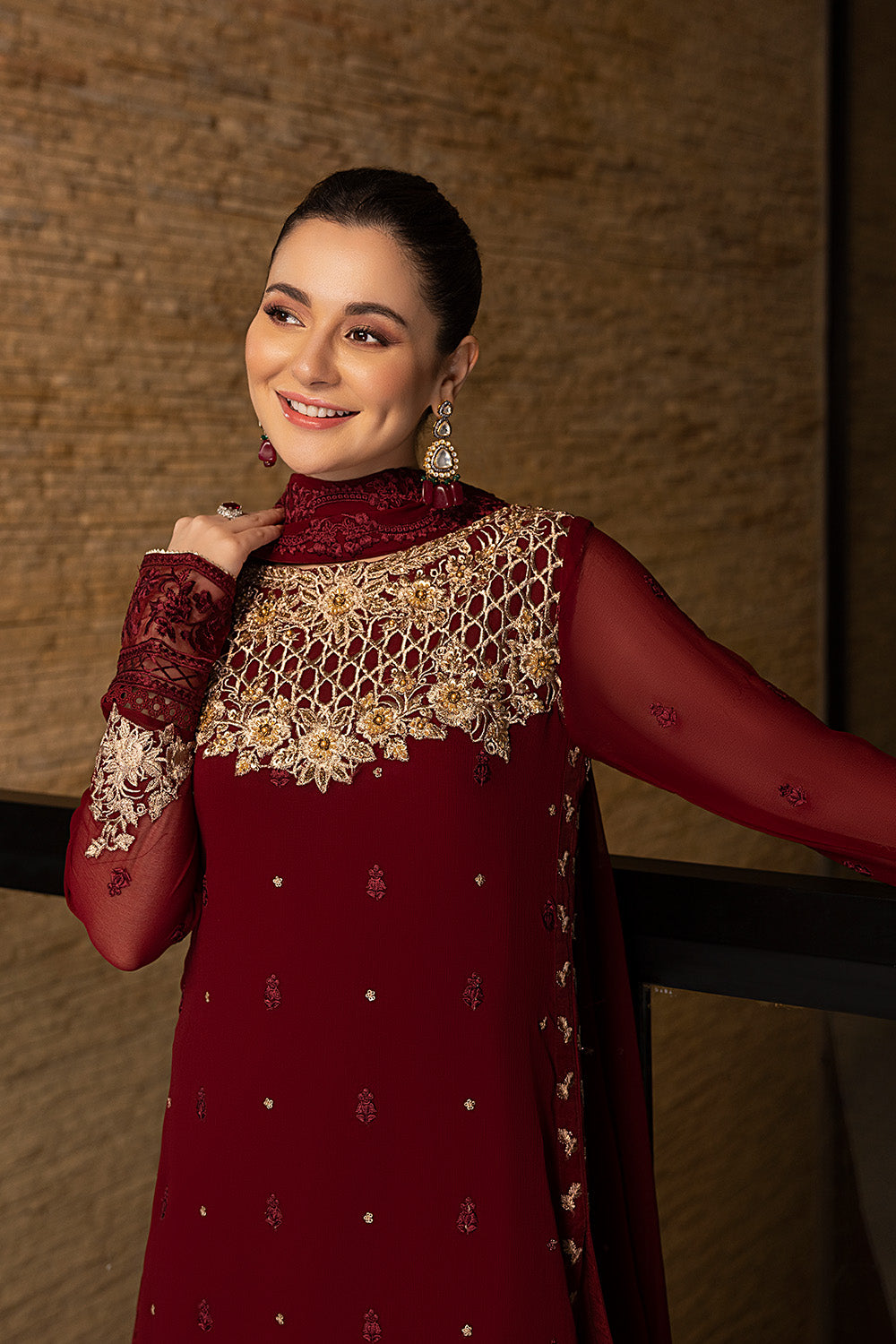 Luxe By Azure Embroidered 3 Piece Suits Mookaite