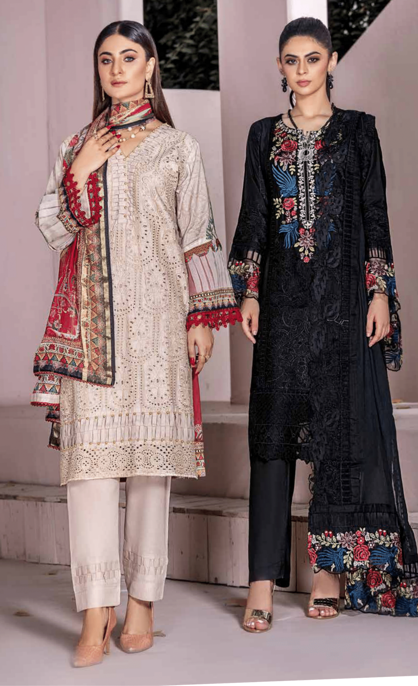 3-Piece Embroiderd Digital Printed Linen Collection-MUNIRA