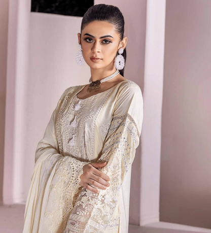 3-Piece Embroiderd Digital Printed Linen Collection-MUNIRA