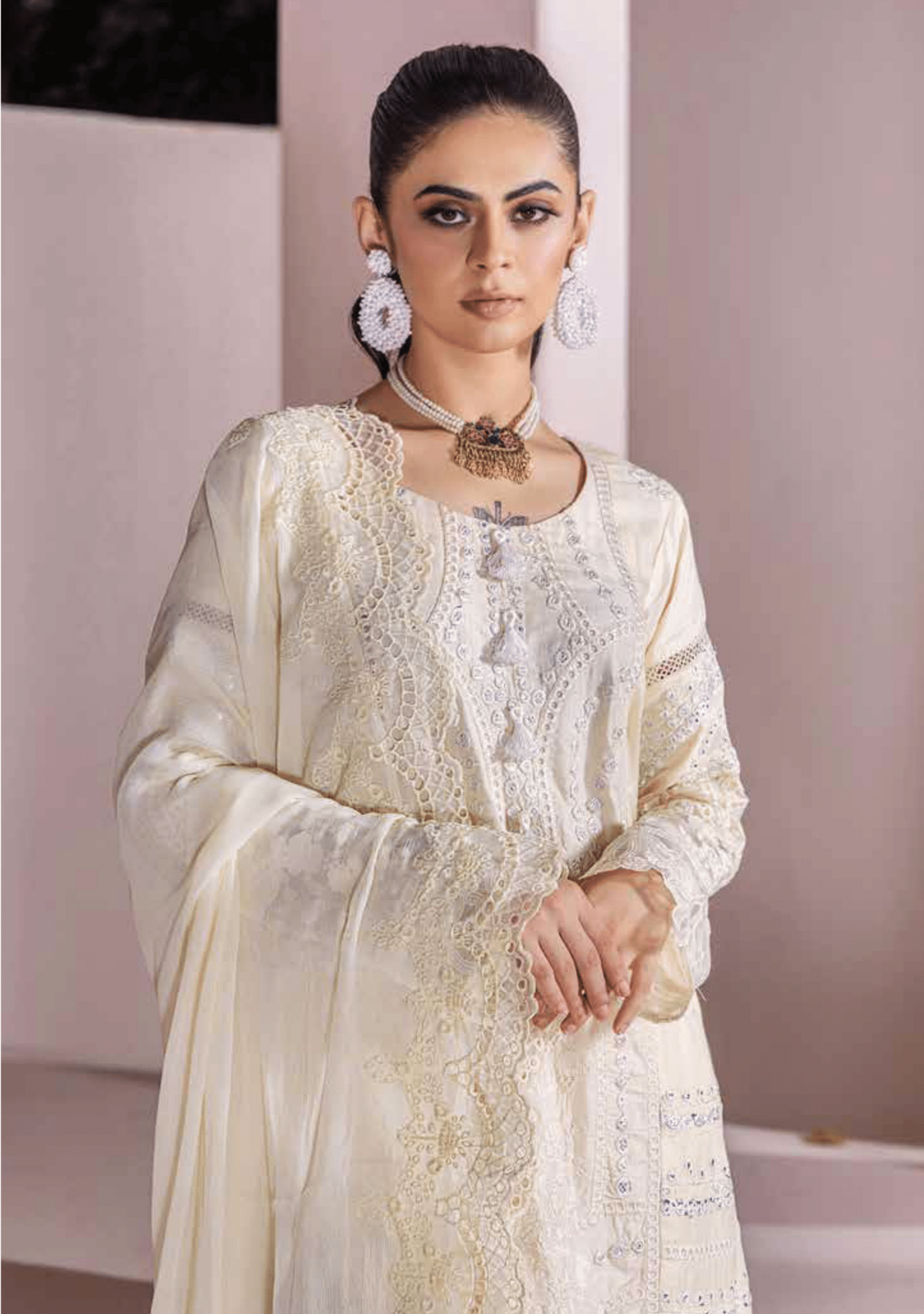 3-Piece Embroiderd Digital Printed Linen Collection-MUNIRA