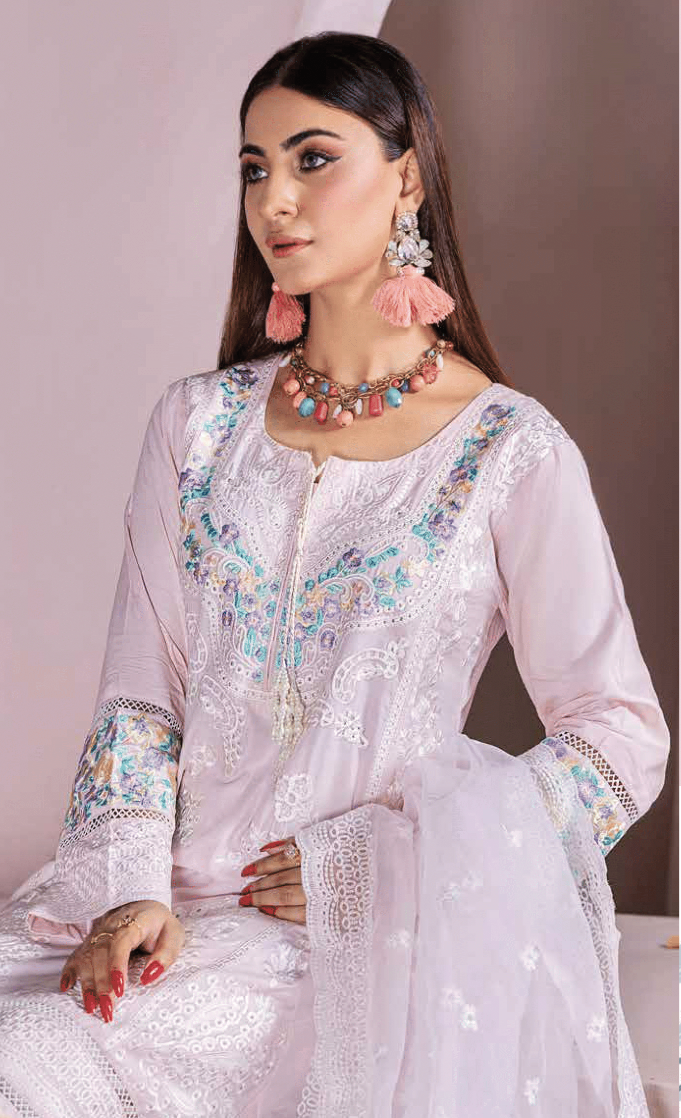 3-Piece Embroiderd Digital Printed Linen Collection-MUNIRA