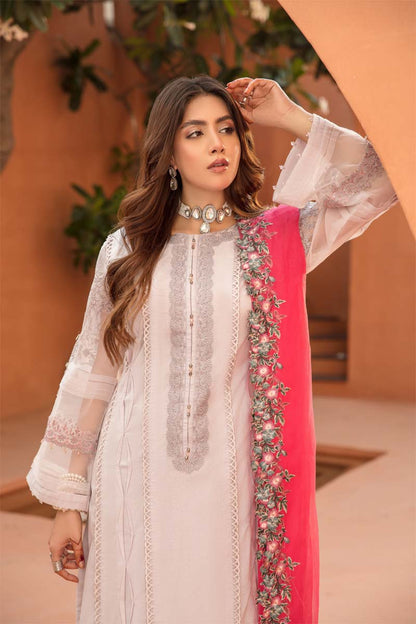 (Lilac) 3 Pc "NAKHRA" Embroidered Luxury Lawn By Simrans