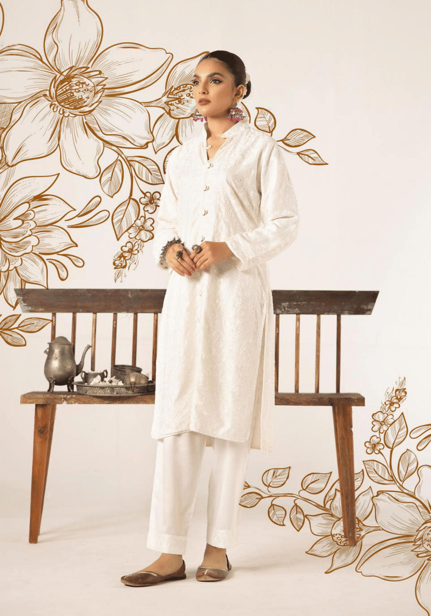 2-Piece Stitched Embroidered Linen Collection - Simrans