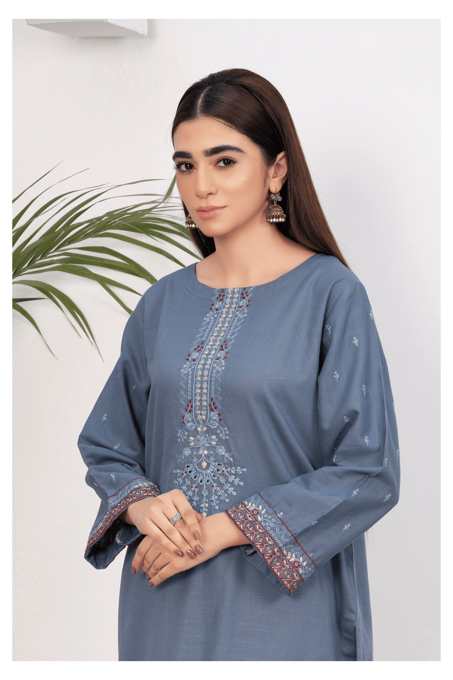 2-Piece Stitched Slub khaddar Outfit By RANIYA.H