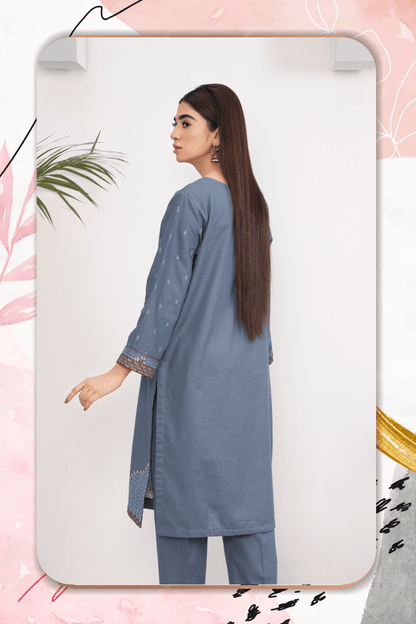 2-Piece Stitched Slub khaddar Outfit By RANIYA.H