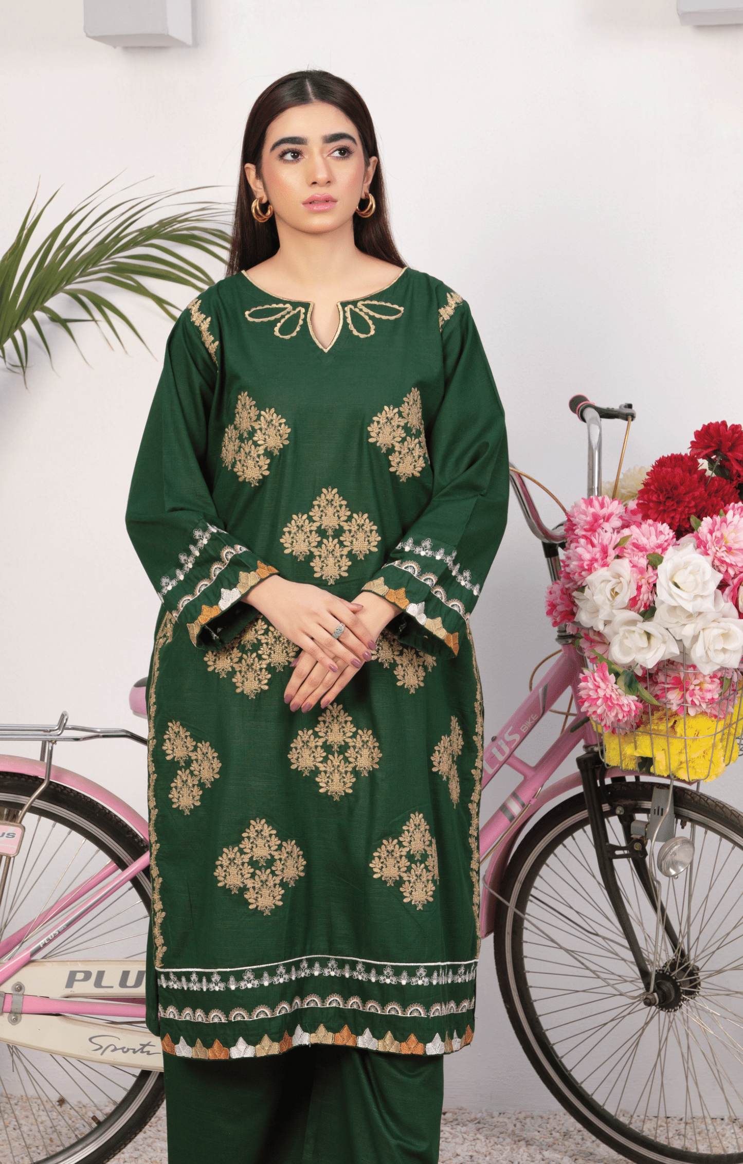 2-Piece Stitched Slub khaddar Outfit By RANIYA.H