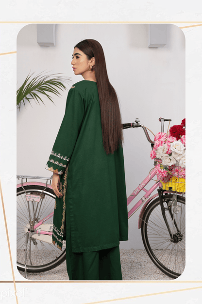 2-Piece Stitched Slub khaddar Outfit By RANIYA.H