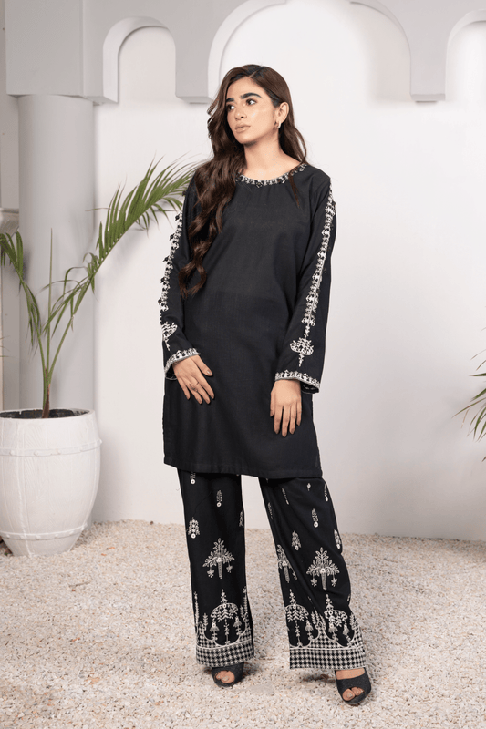 2-Piece Stitched Slub khaddar Outfit By RANIYA.H