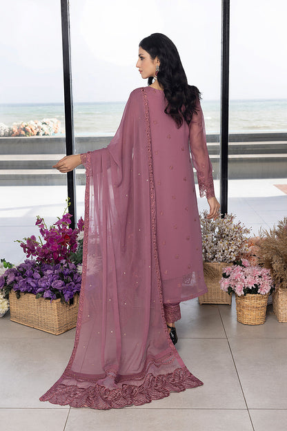 Luxe By Azure Embroidered 3 Piece Suit  Rosy Glaze