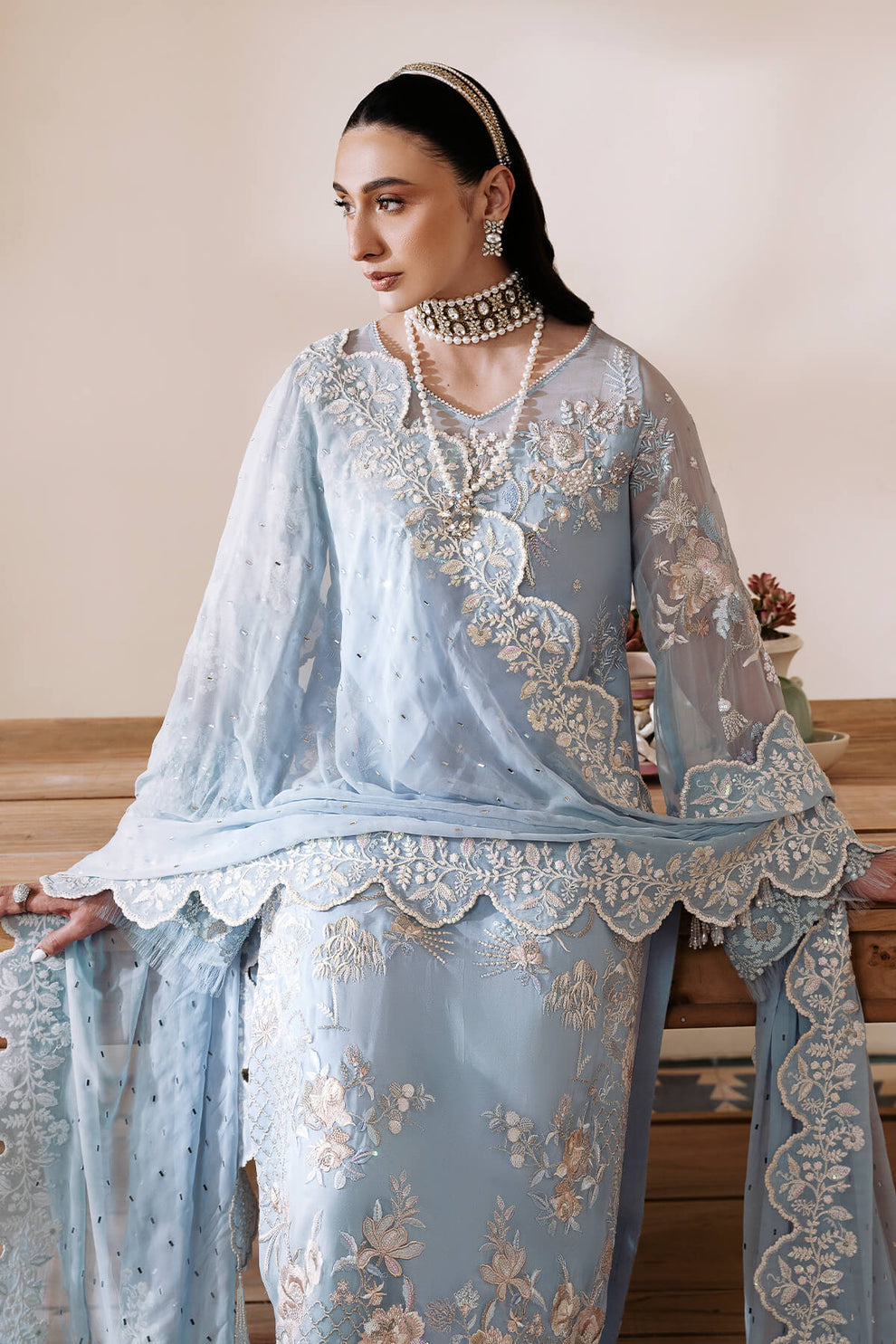 Geyser | Embroidered Chiffon | Luxury Pret | 3 Pc | Ready to Wear | Serene