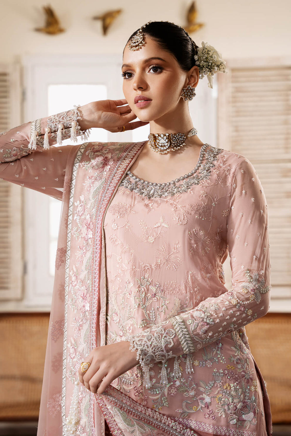 Peach Embroidered Chiffon | Luxury Pret | 3 Pc | Ready to Wear | Serene