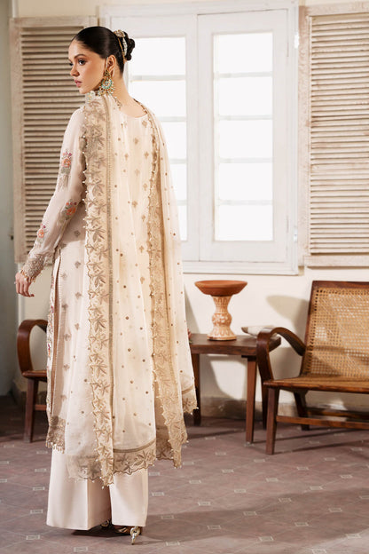 Cream Embroidered Chiffon | Luxury Pret | 3 Pc | Ready to Wear | Serene