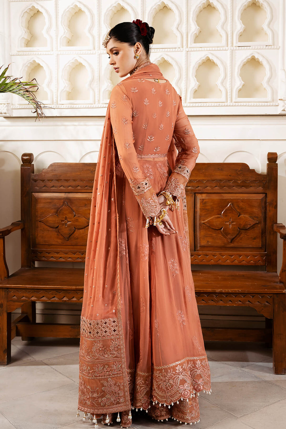 Terracotta Embroidered Chiffon | Luxury Pret | 3 Pc | Ready to Wear | Serene