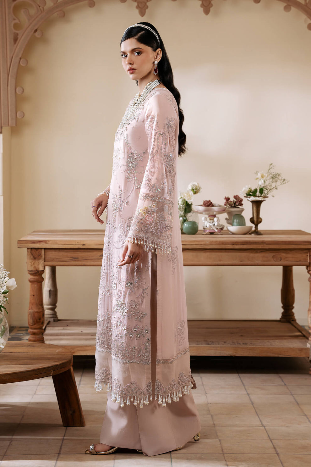 Cavern Pink Embroidered Chiffon | Luxury Pret | 3 Pc | Ready to Wear | Serene