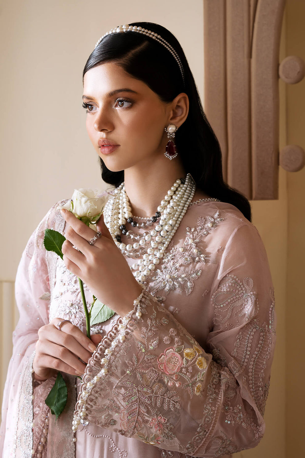 Cavern Pink Embroidered Chiffon | Luxury Pret | 3 Pc | Ready to Wear | Serene