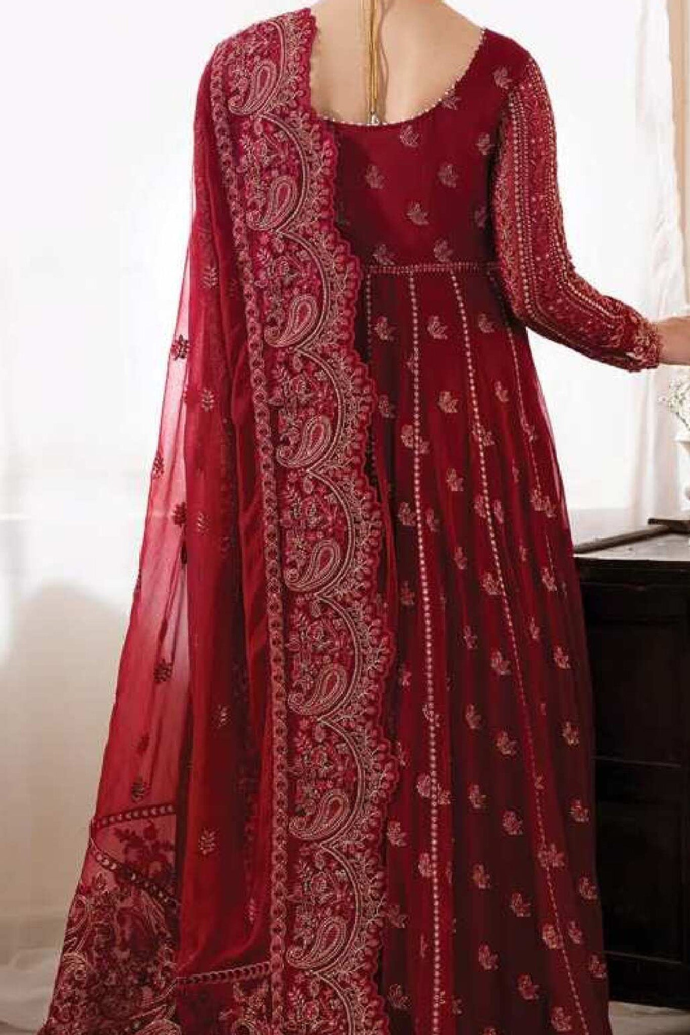 Claret Embroidered Chiffon | Luxury Pret | 3 Pc | Ready to Wear | Serene