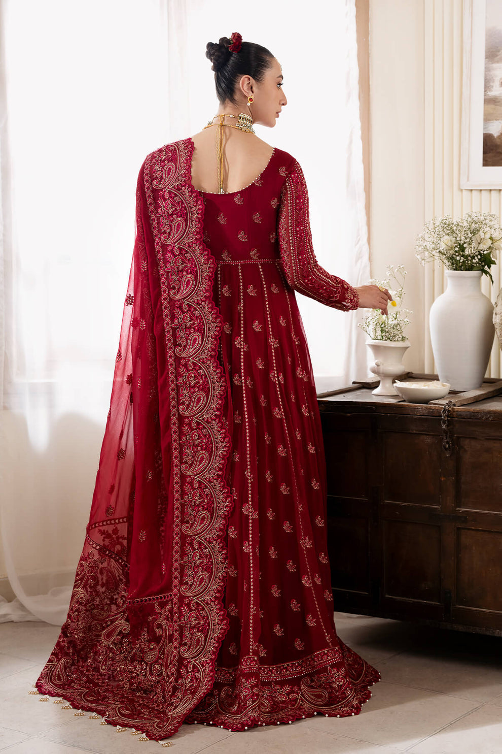 Claret Embroidered Chiffon | Luxury Pret | 3 Pc | Ready to Wear | Serene