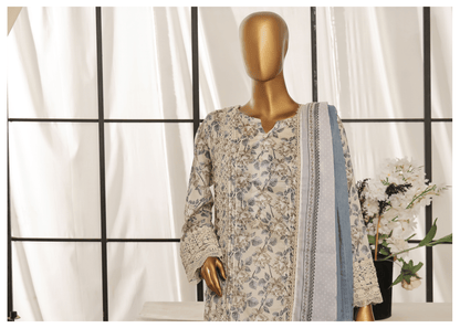 Beige | 3 Piece Luxury Lawn Lacework & Cutwork | Sada Bahar