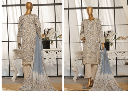 Beige | 3 Piece Luxury Lawn Lacework & Cutwork | Sada Bahar