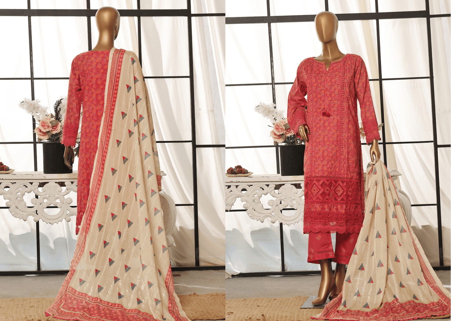 3 Piece Luxury Lawn Lacework & Cutwork | Sada Bahar