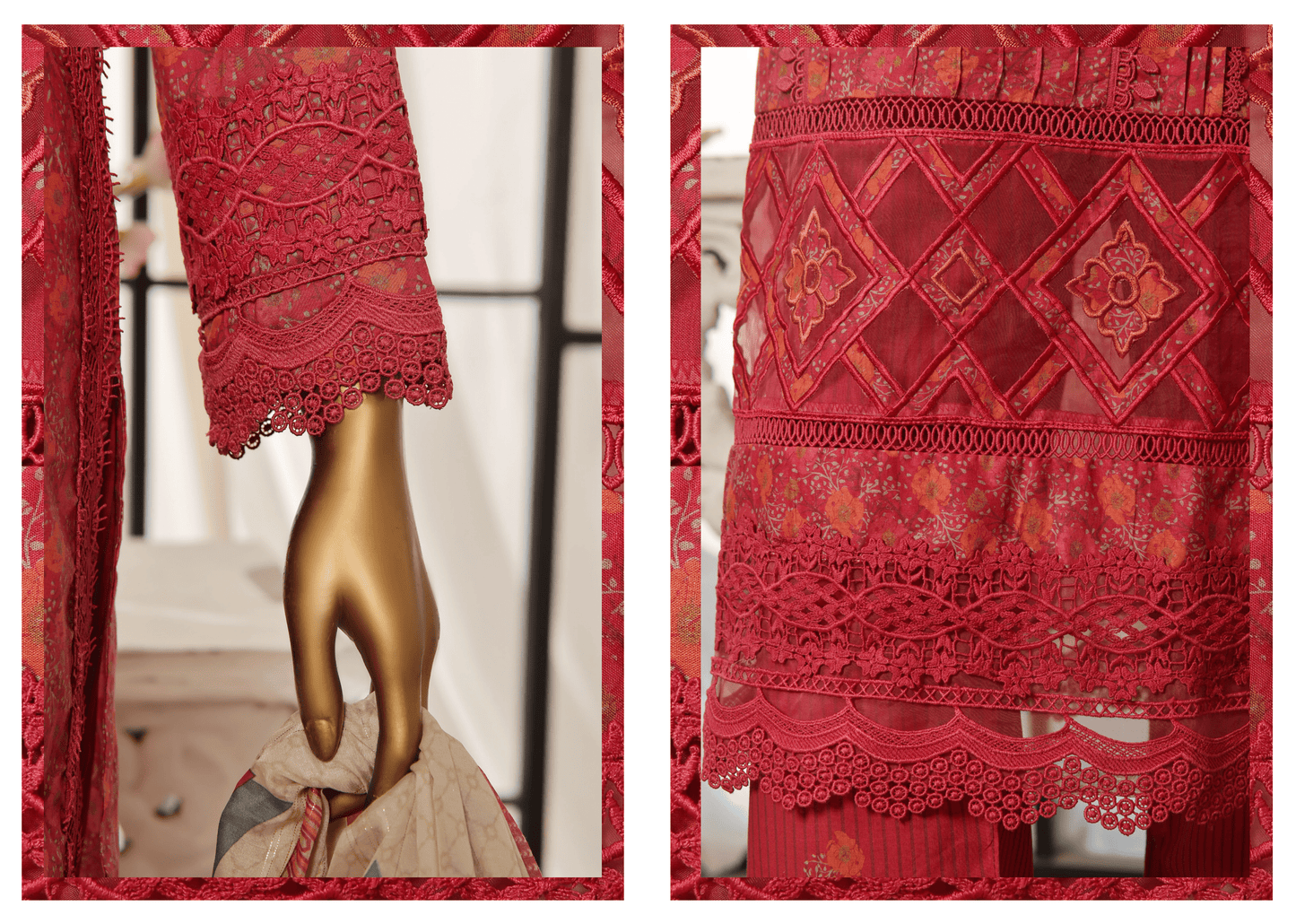 3 Piece Luxury Lawn Lacework & Cutwork | Sada Bahar