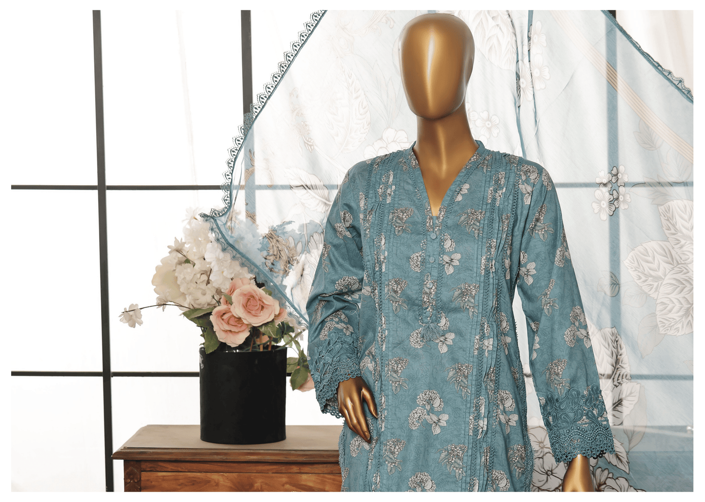 3 Piece Luxury Lawn Lacework & Cutwork | Sada Bahar