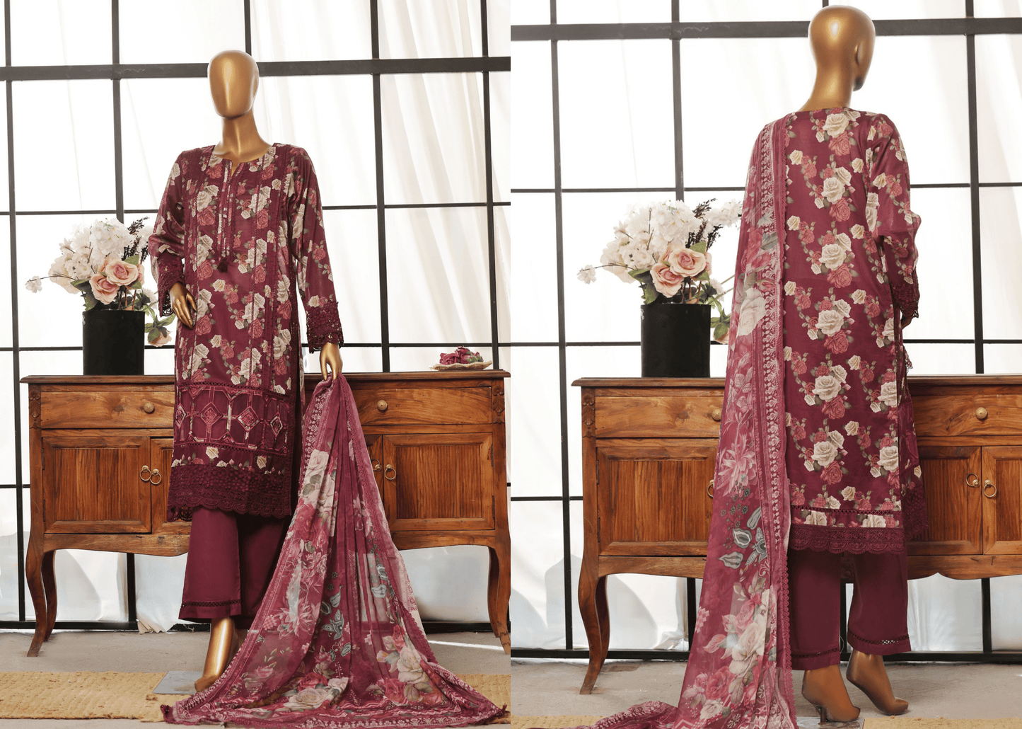 3 Piece Luxury Lawn Lacework & Cutwork | Sada Bahar