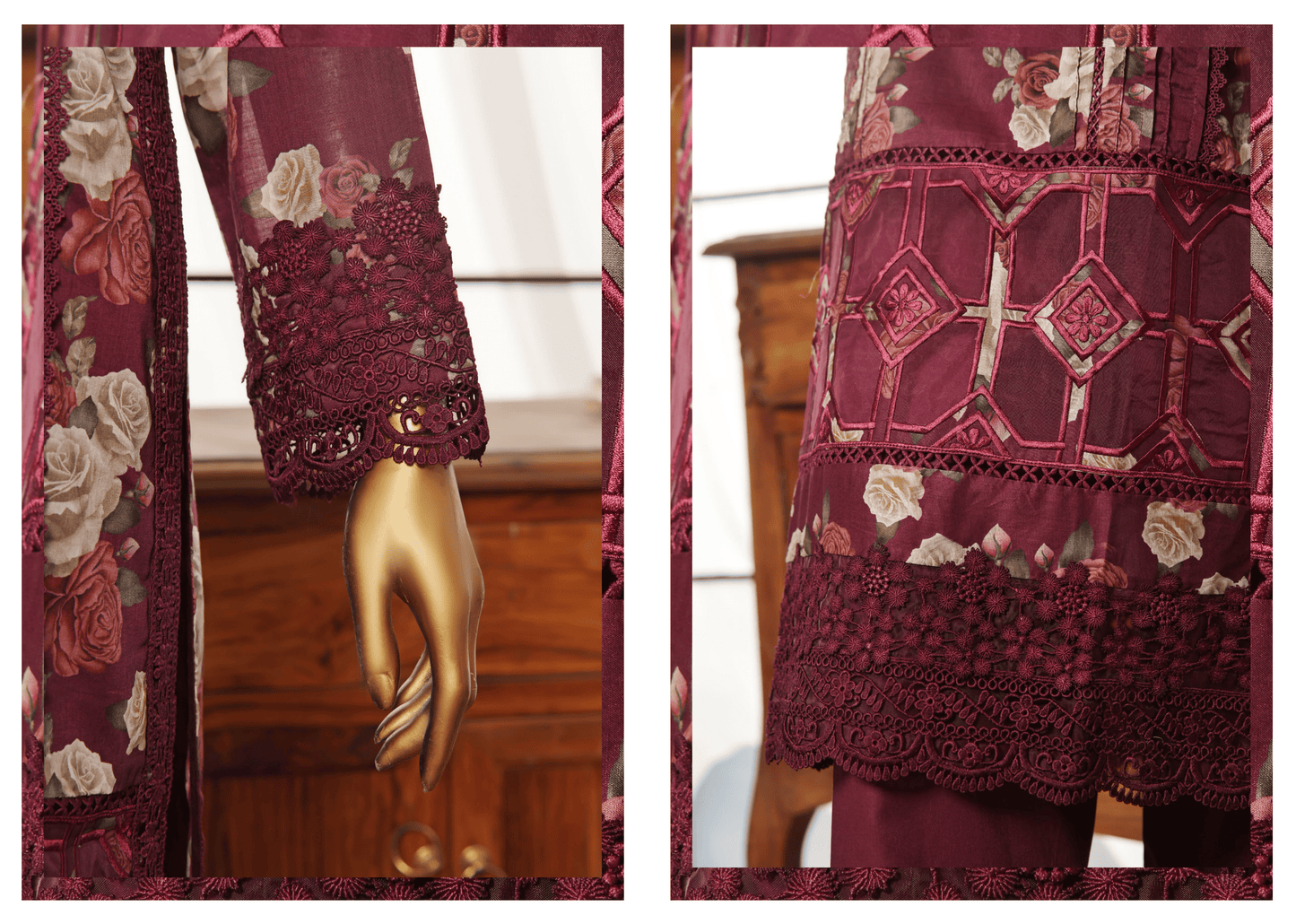 3 Piece Luxury Lawn Lacework & Cutwork | Sada Bahar